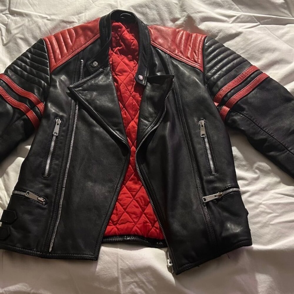 Vintage genuine leather motorcycle jacket